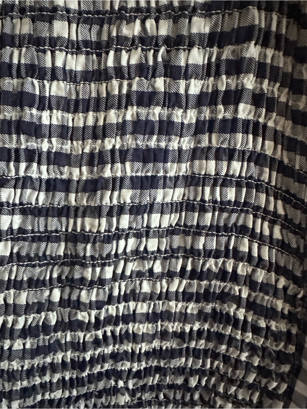 Jason Wu x RTR Gingham-Textured Navy and White Short Sleeve Dress - Picture 9 of 14